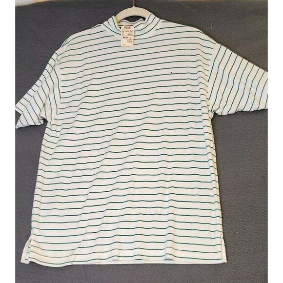 Vintage American Eagle for Her Mock Turtleneck White Green Stripe‎ Top Sz M NWT - Picture 1 of 8